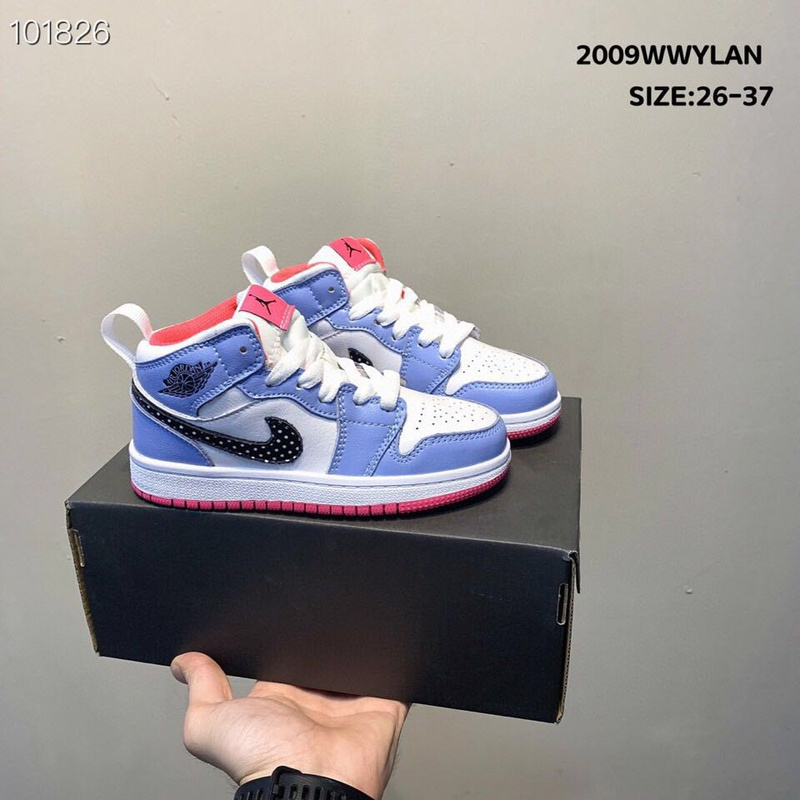 _Real head layer_ Nike Air Jordan Brand 1 AJ1 Jordan first high-end sports children_s shoes basketball shoes 26-37-a50cc66c